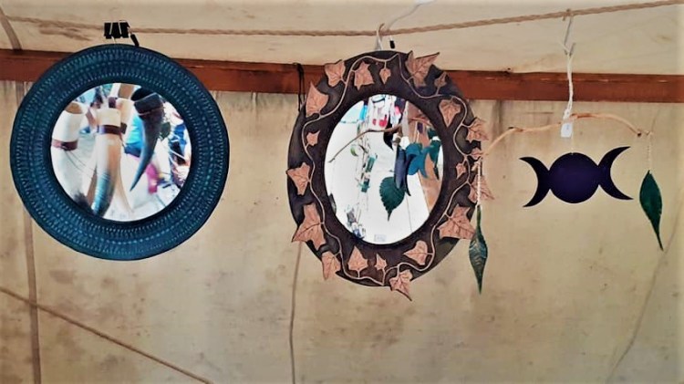 miroir en cuir de Cuir et Minéraux